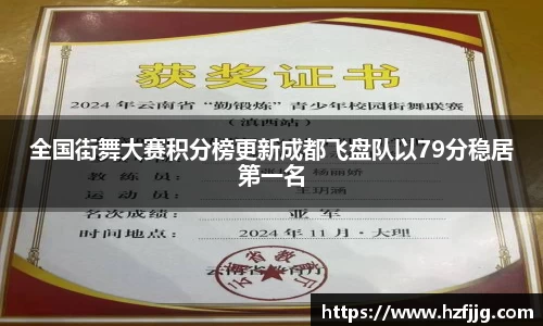全国街舞大赛积分榜更新成都飞盘队以79分稳居第一名